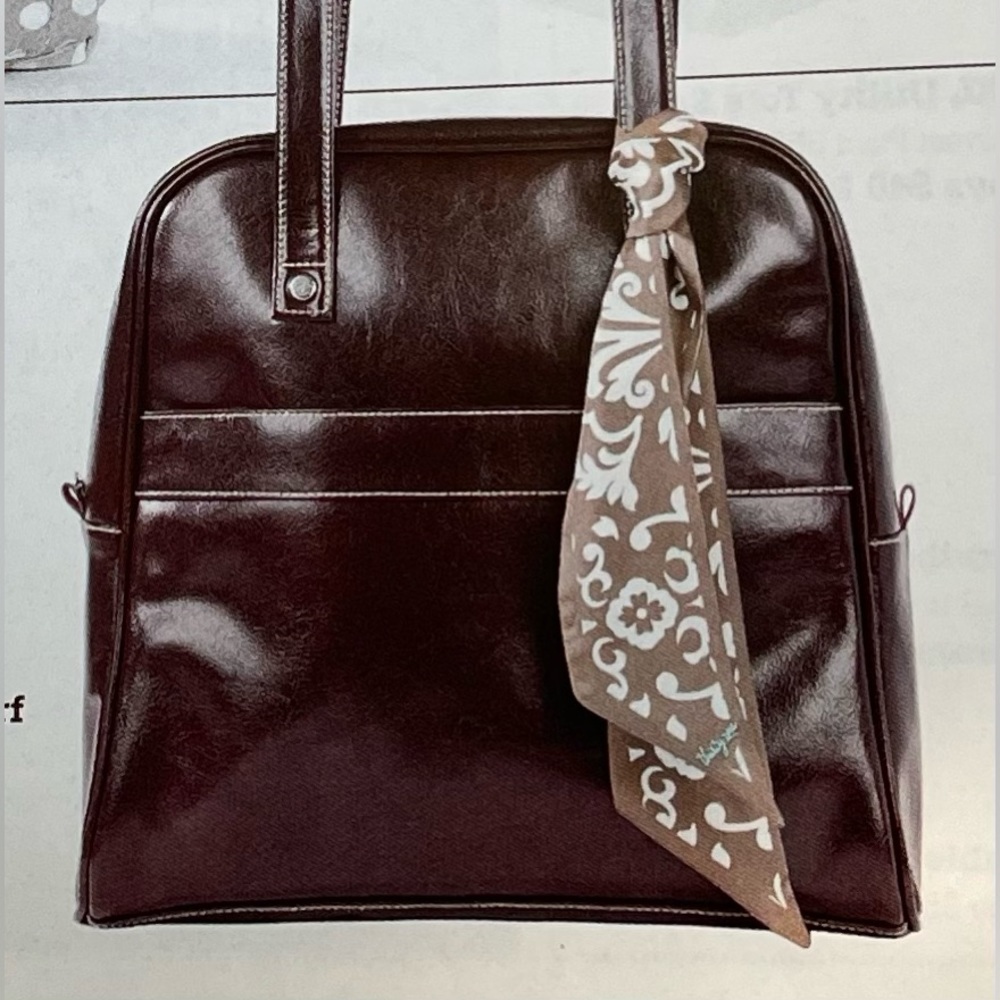 Thirty-one brown leather medium purse matching scarf beautiful soft leather